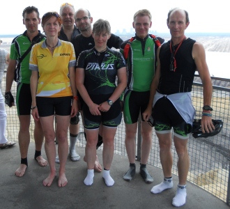 Gruppenfoto auf dem Turm am Schweren Berg bei Weißwasser